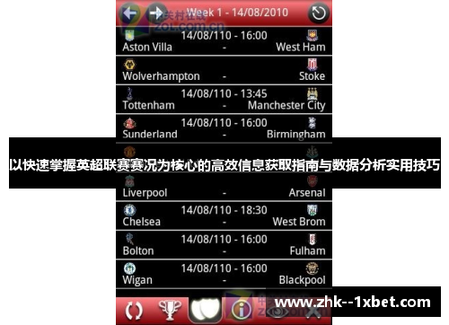 以快速掌握英超联赛赛况为核心的高效信息获取指南与数据分析实用技巧